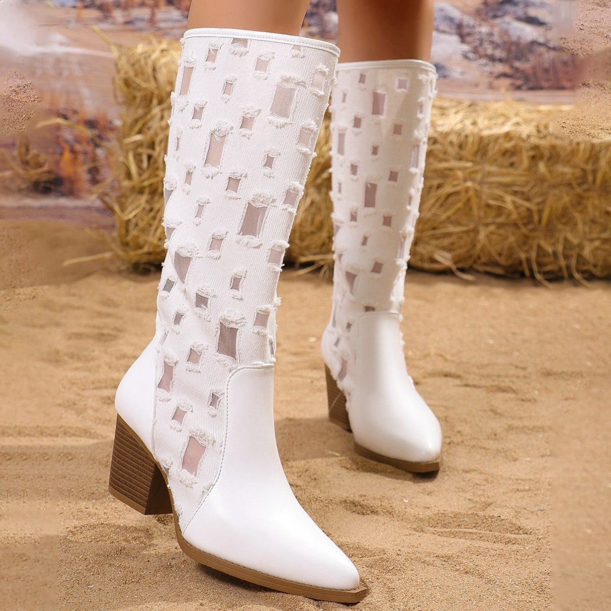 Pilar | Pointed boots with block heel
