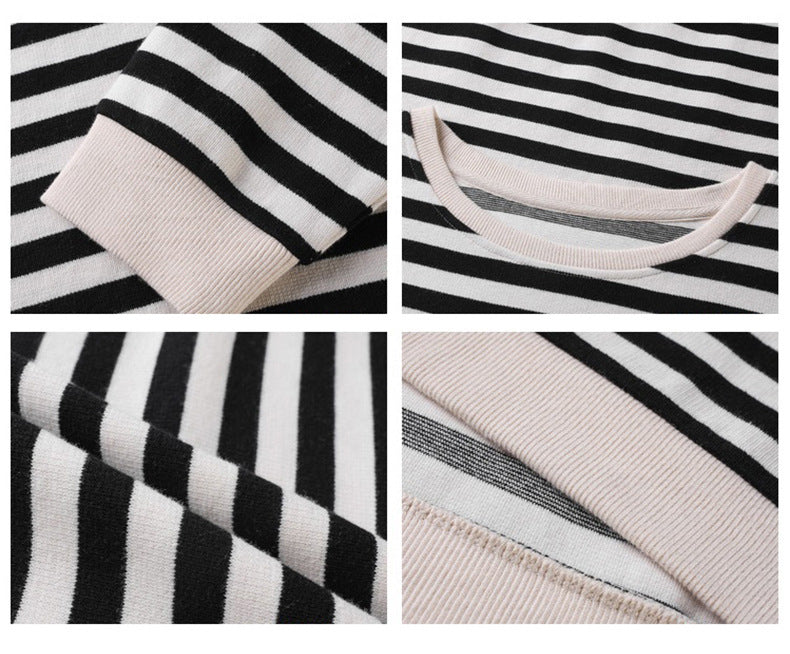 Vanessa | Retro striped long sleeve blouse