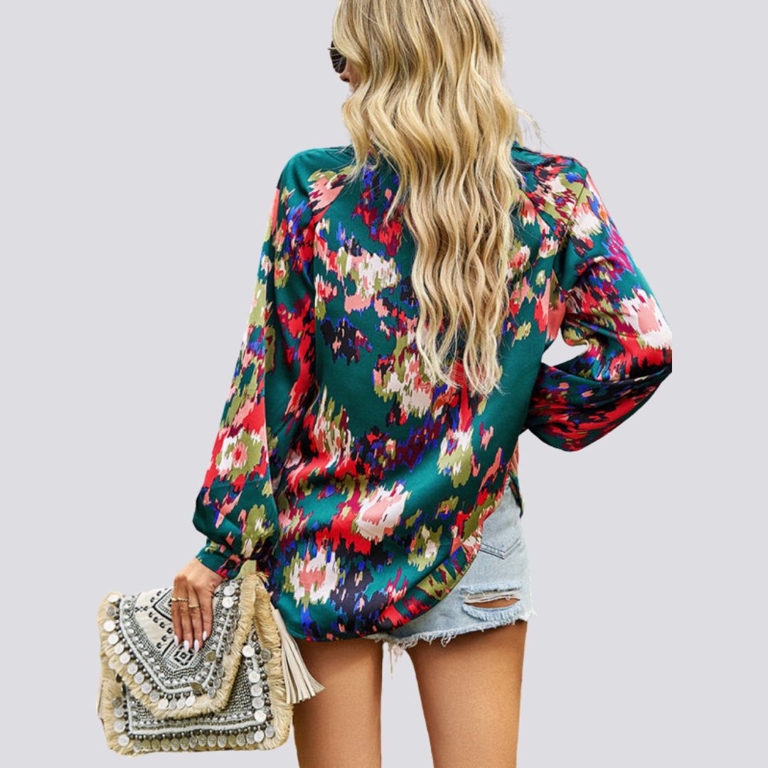 Lesley® | Blouse With V-Neck And Abstract Print