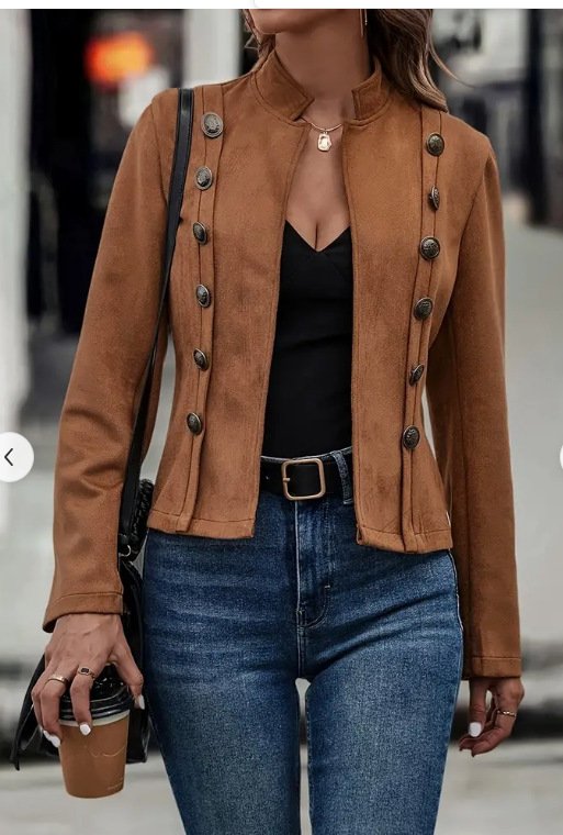 Nadine | Long sleeve suede jacket