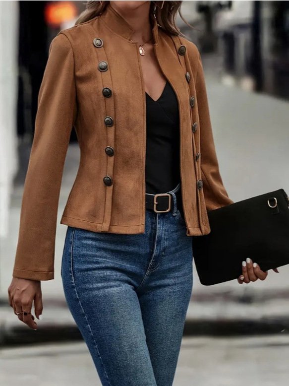 Nadine | Long sleeve suede jacket