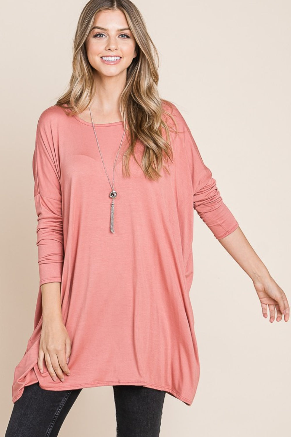 Nadia | Long sleeve, oversized crew neck top