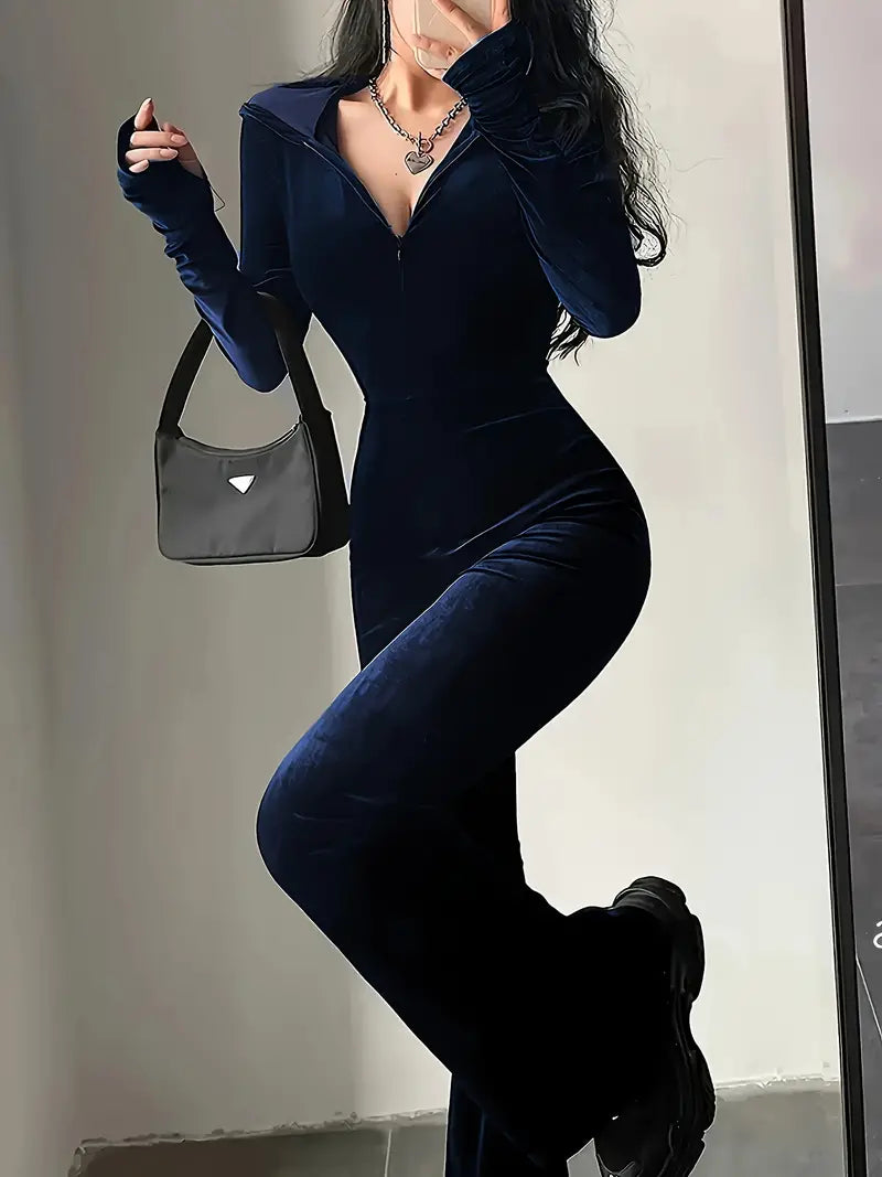 Tiziana® | Velvet Jumpsuit With Hood