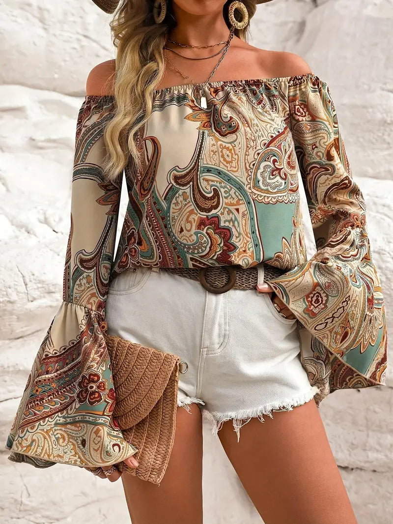 Gabriella® | Off-The-Shoulder Long-Sleeved Blouse