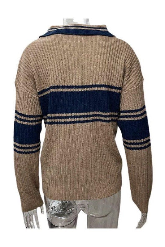 Nadia | Ribbed polo sweater
