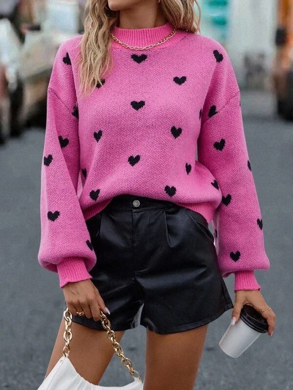 Francisca | All-over heart sweater