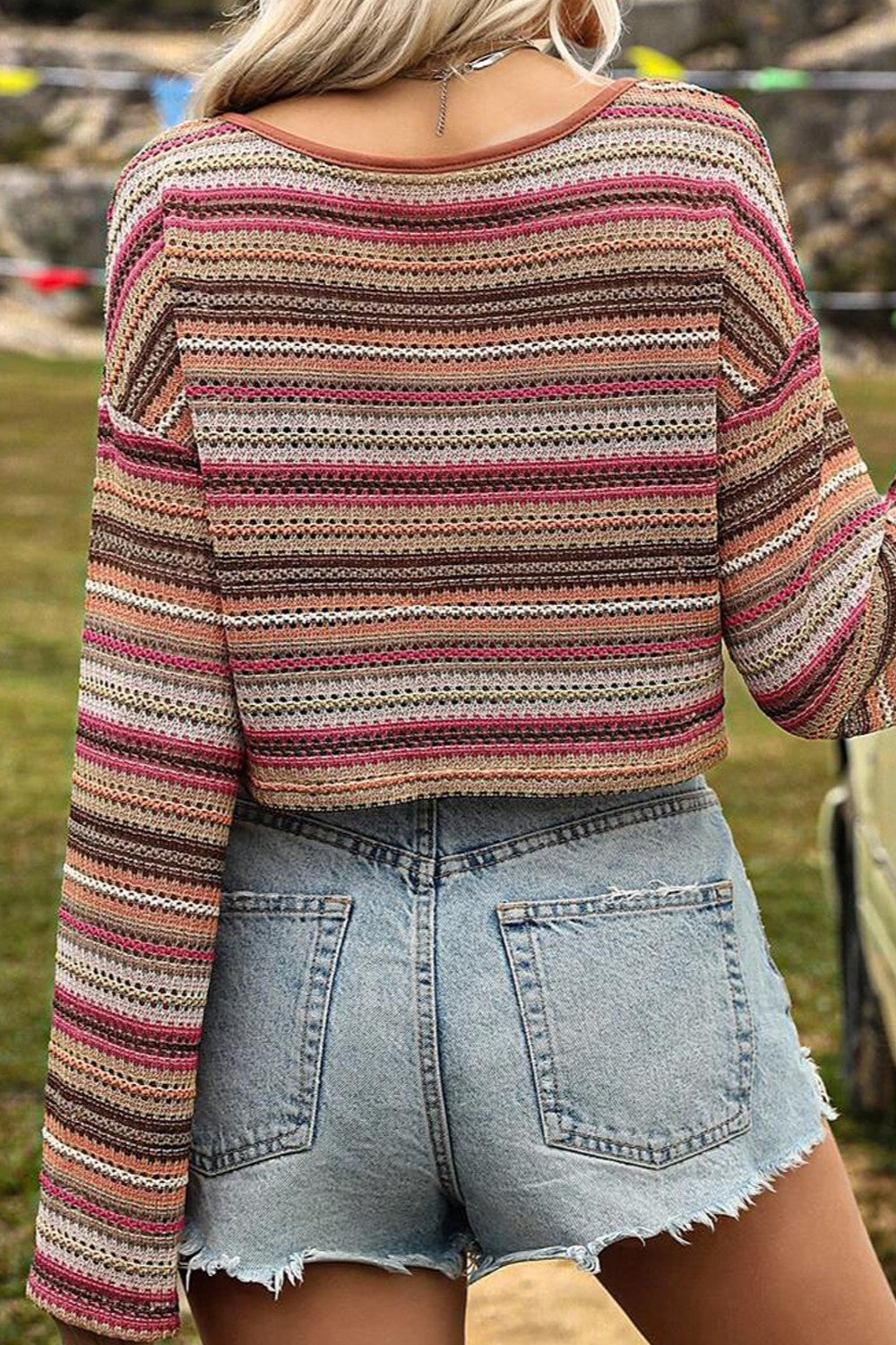Hildegard | Striped long-sleeved blouse with a round neckline