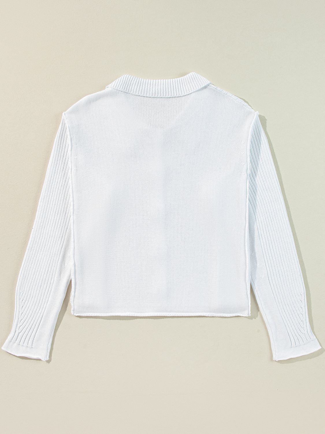 Isabel | Long-sleeved cardigan with collar and button placket