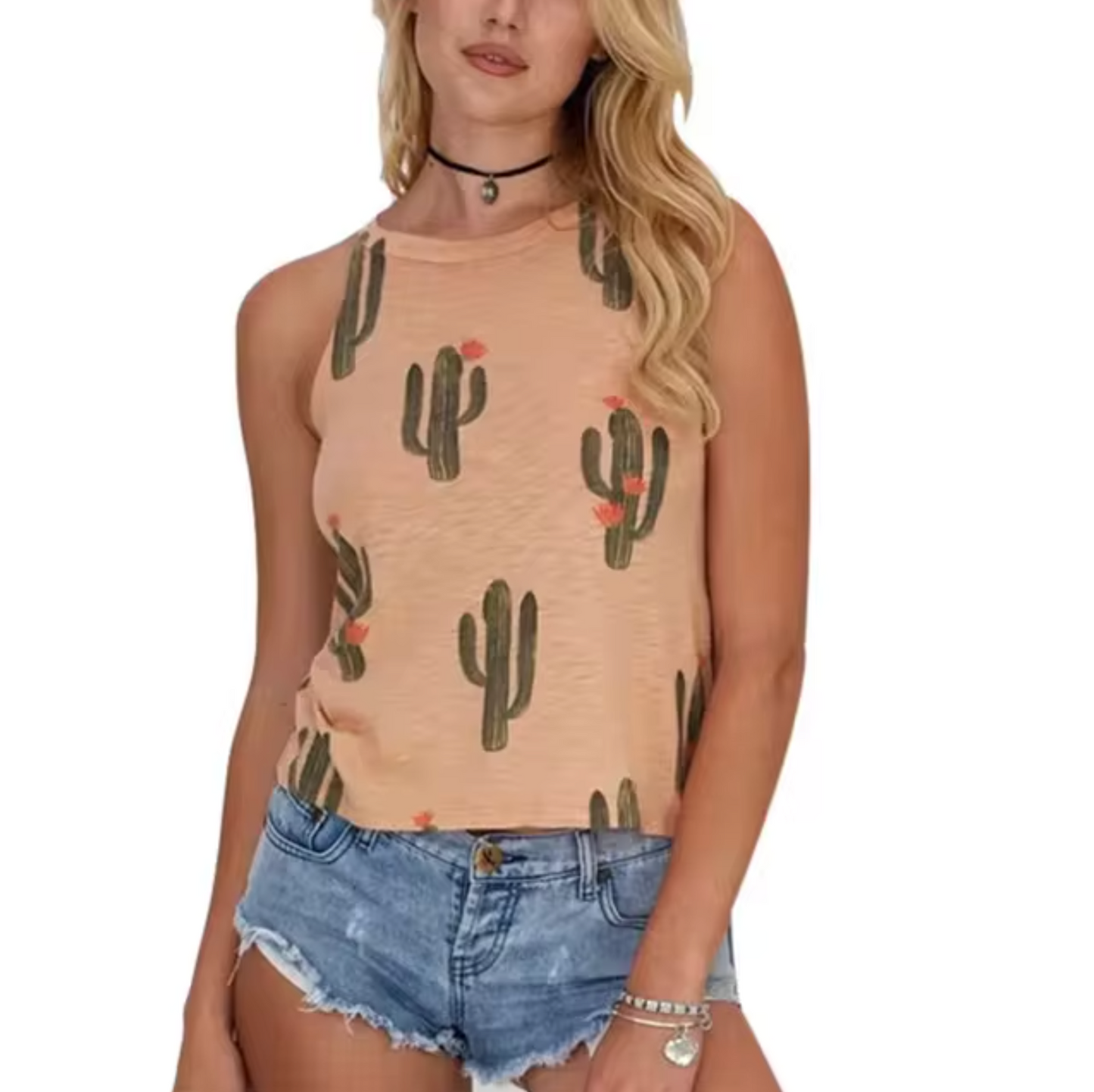 Nelia® | Cactus Print Tank Top