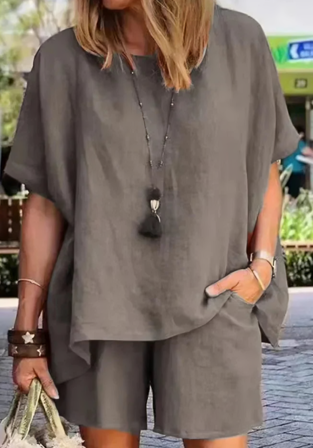 Esther® | Casual Loose Shirt And Shorts Set