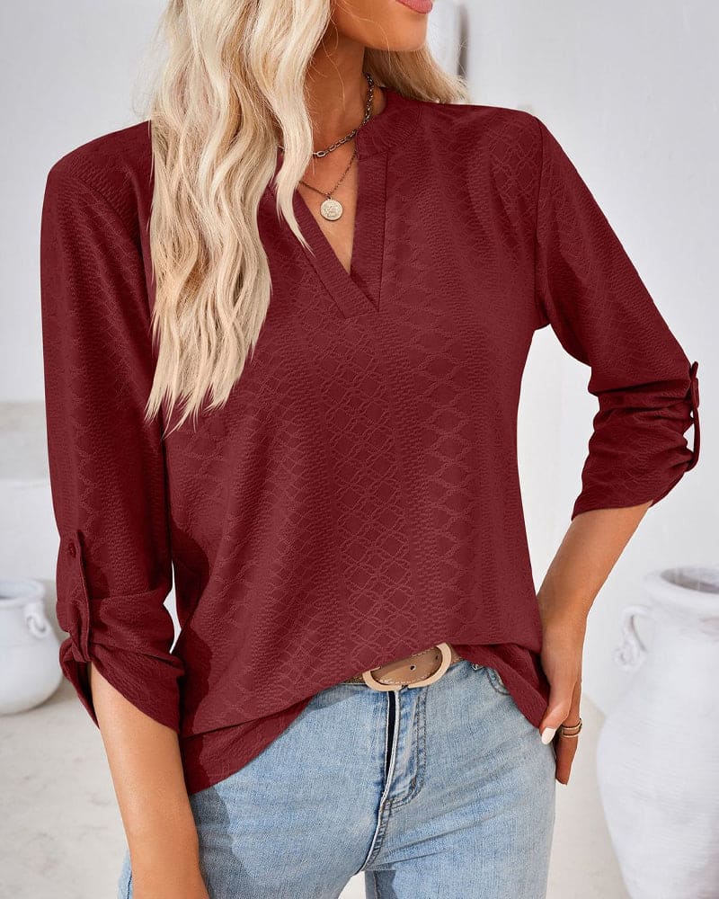 Melissa® | Elegant Long-Sleeved V-Neck Blouse
