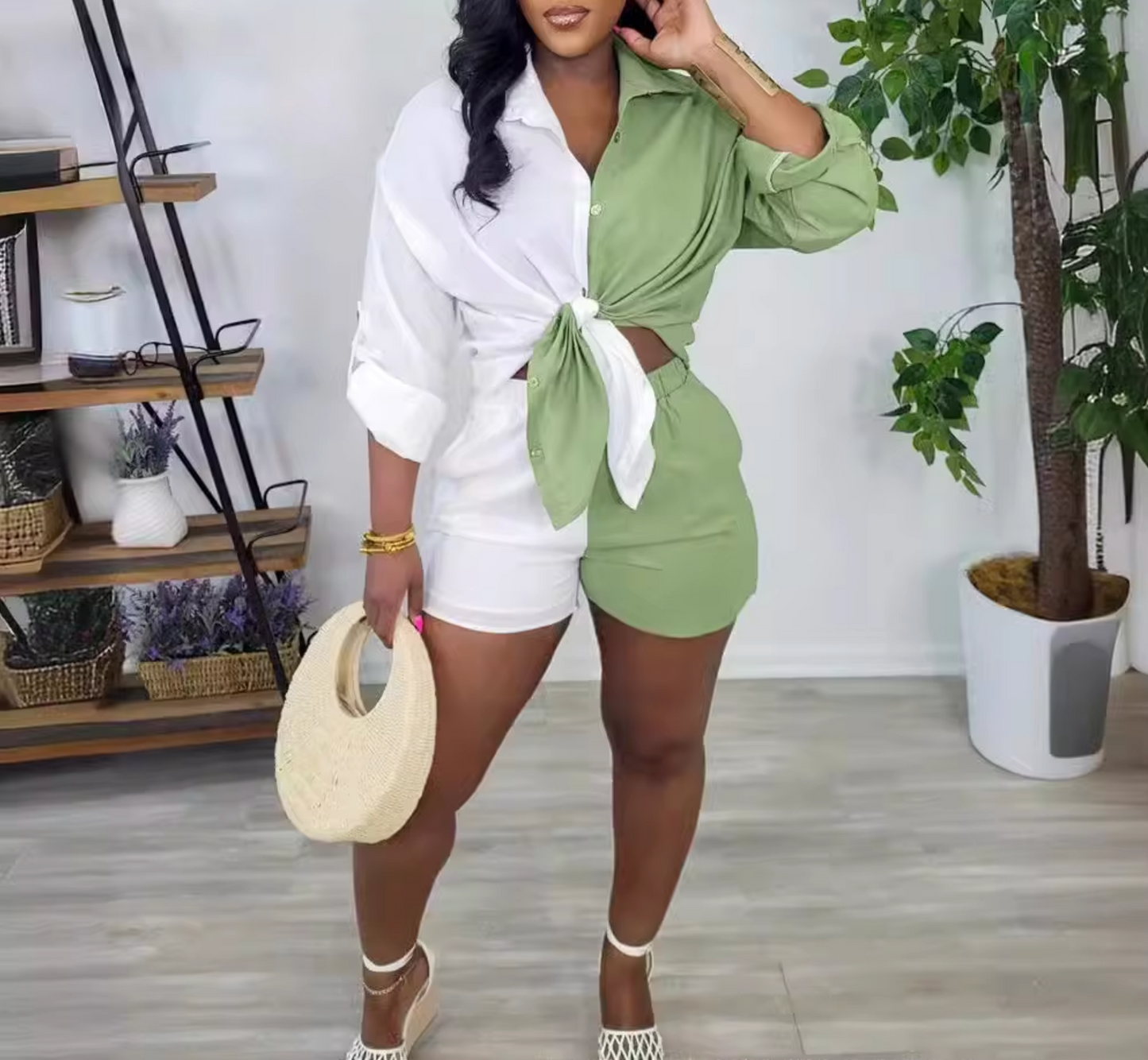 Esmeralda® | Asymmetric Hem Shorts And Top Set
