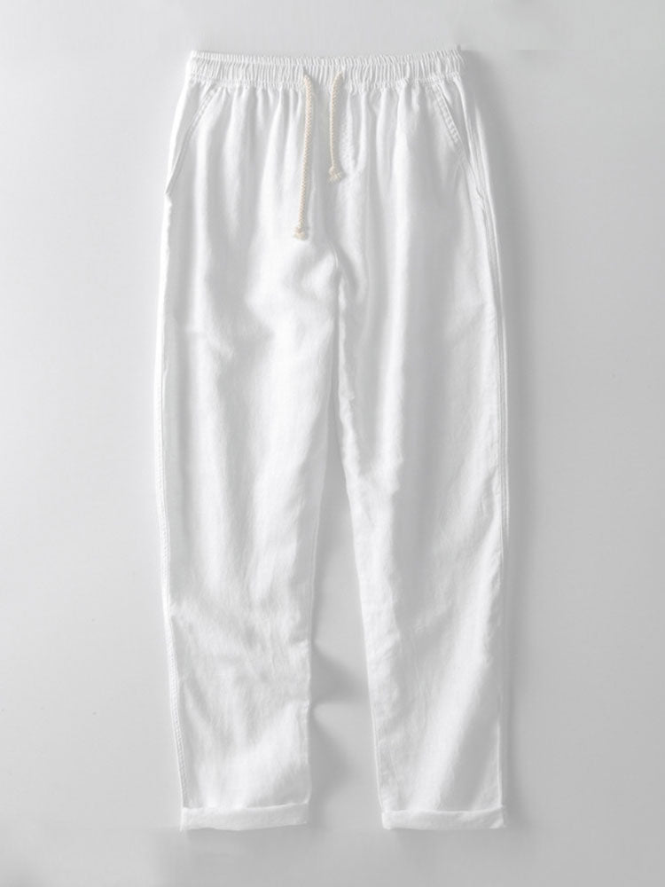 Katrina® | Shirt With Vertical Collar In Linen Look And Linen Trousers With Straight Legs.