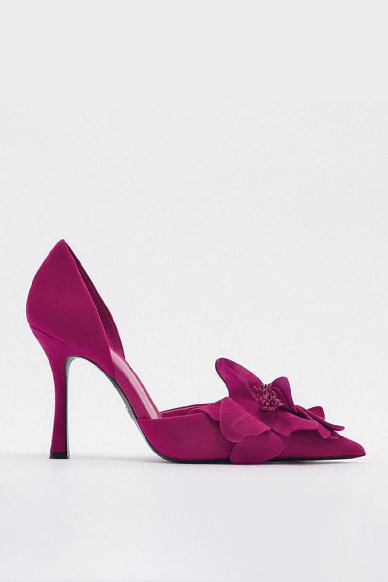 Maritza® | Flower Decorated Pointed High Heels