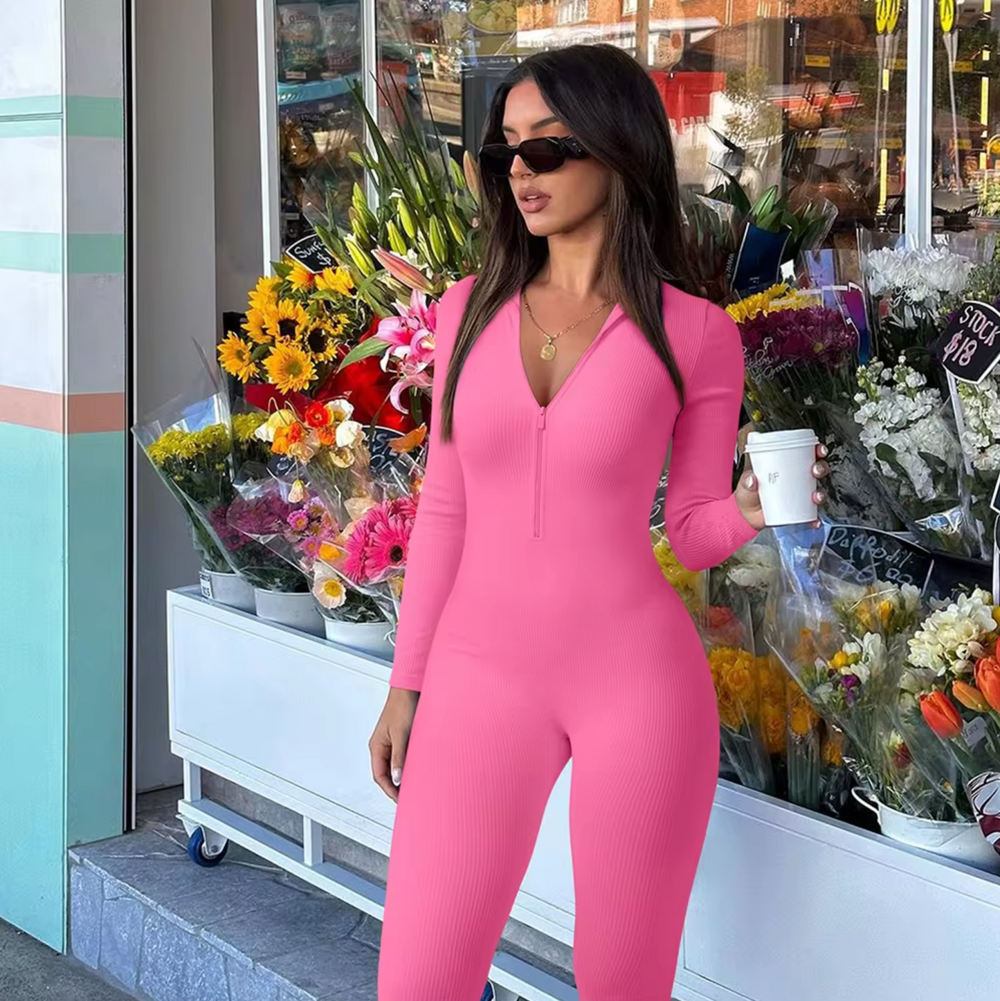 Jasmine® | Bodycon Jumpsuit With Front Zip