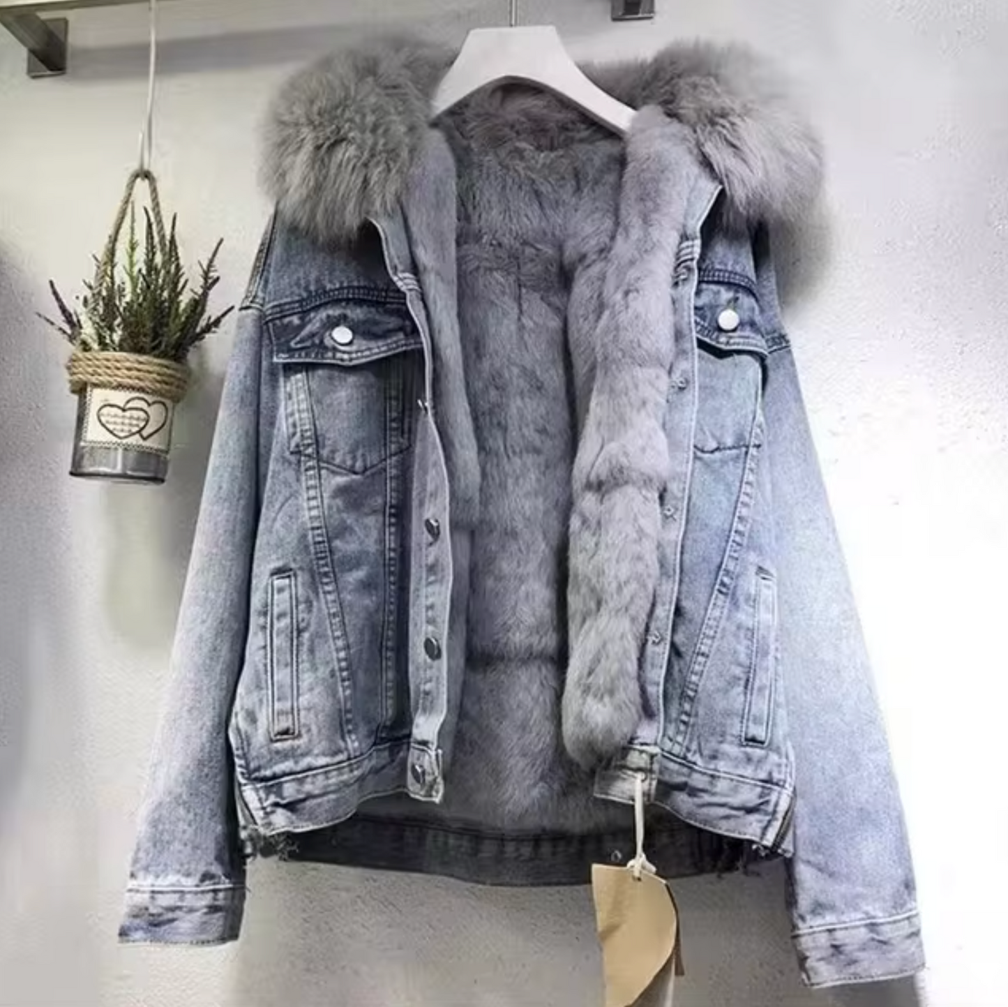 Danielle® | Denim coat, fluffy cotton jacket