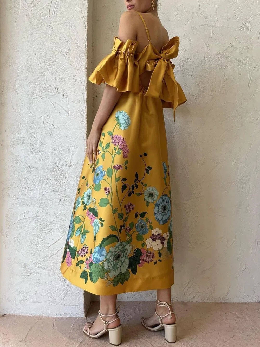 Fiora® | Dress With Marigold Flower Sleeves