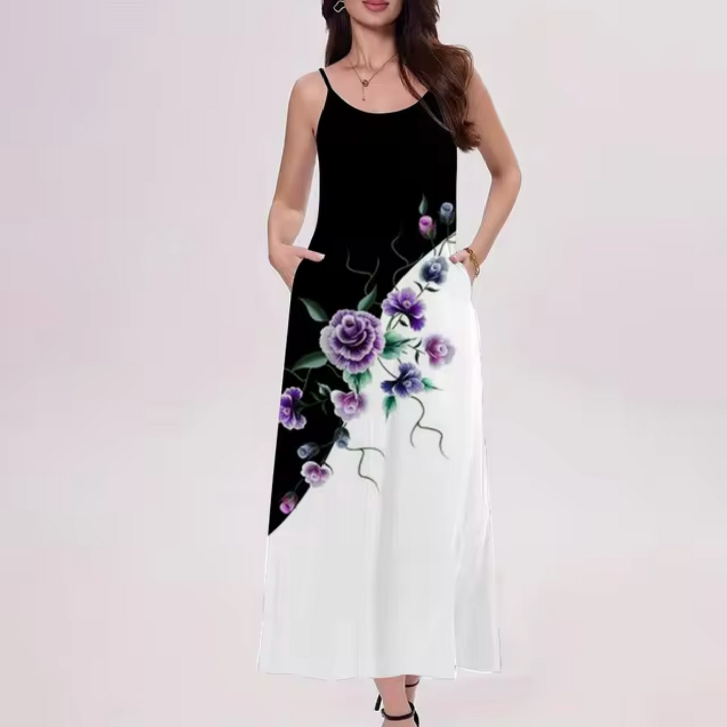 Silvia® | Long Color Block Dress