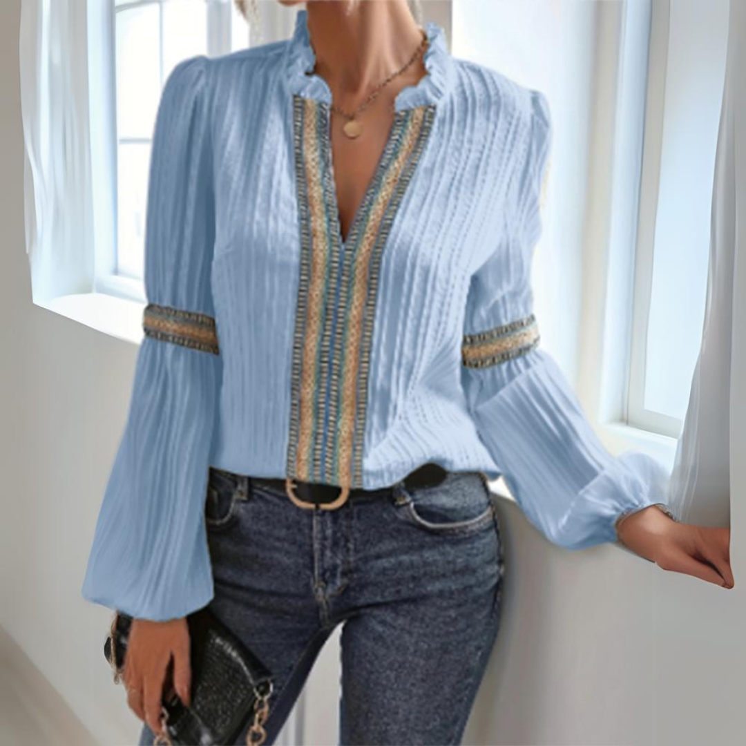 Jacinta | Boho chiffon blouse with long sleeves