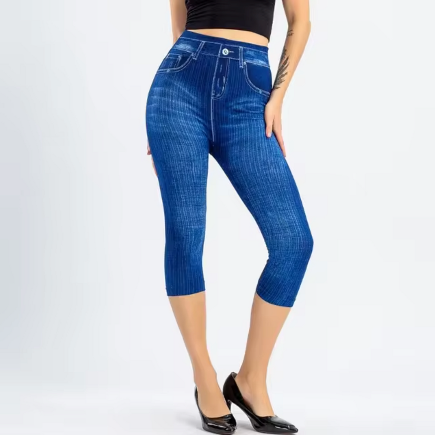 Kate® | High-Waisted Denim Print Leggings