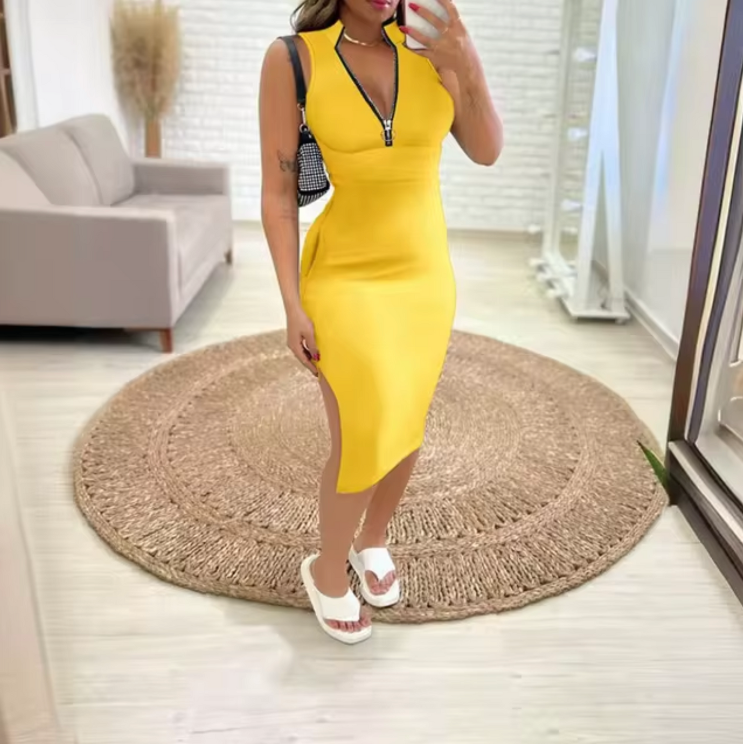 Isabella® | Elegant Front Zip Dress