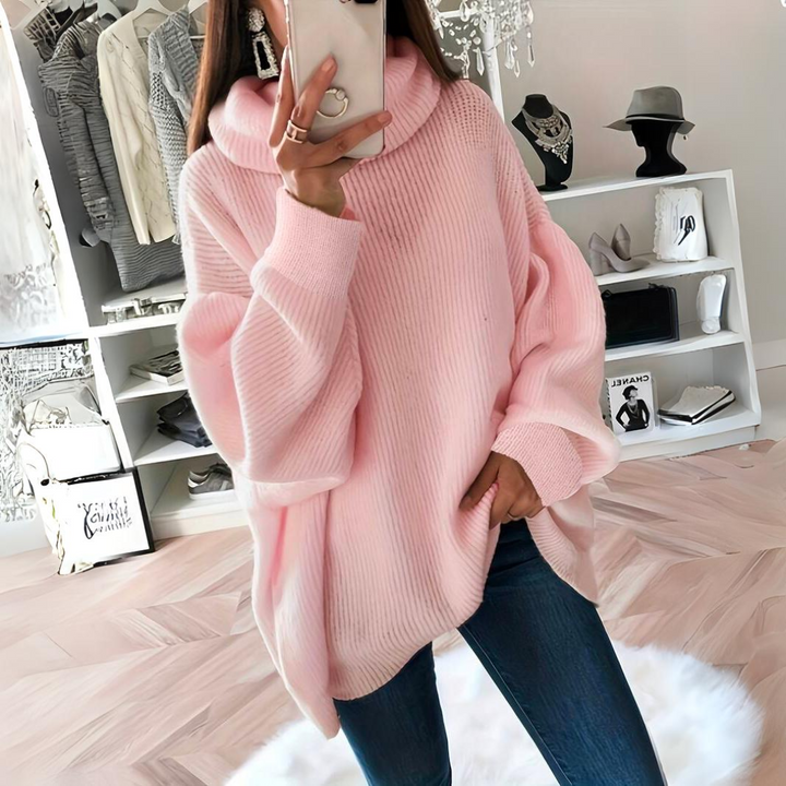Nadia | elegant autumn sweater with oversized turtleneck for women