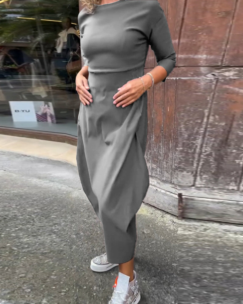 Alice | Elegant, simple Prosta dress with long sleeves and pockets