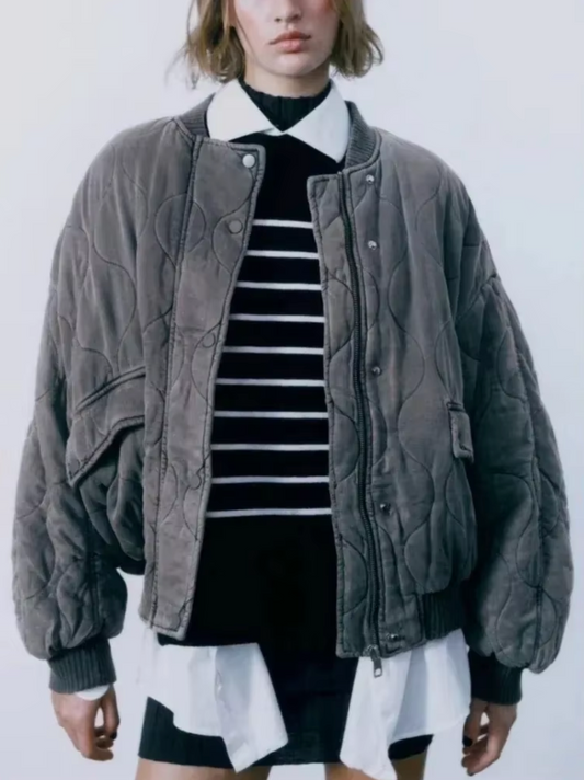Brenda | Cotton jacket with a crew neck