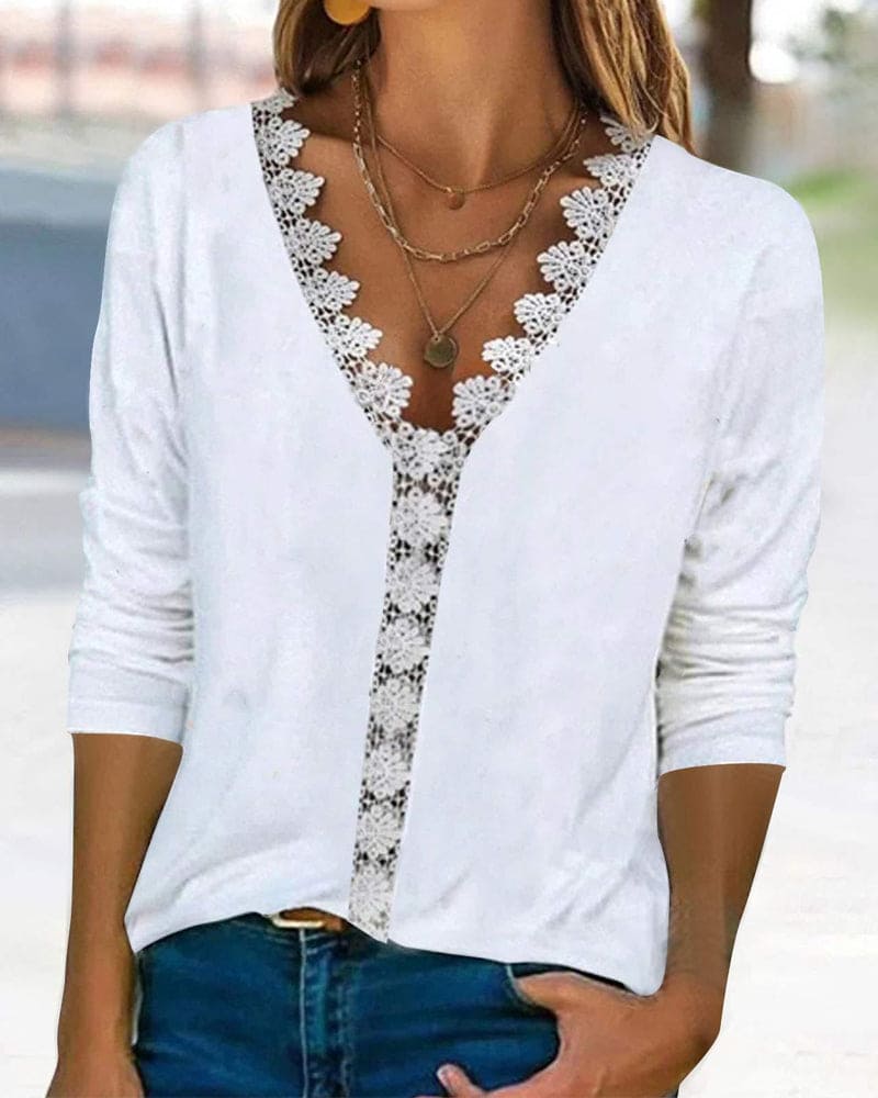 Marielle® | Blouse With V-Neck And 3/4 Sleeves