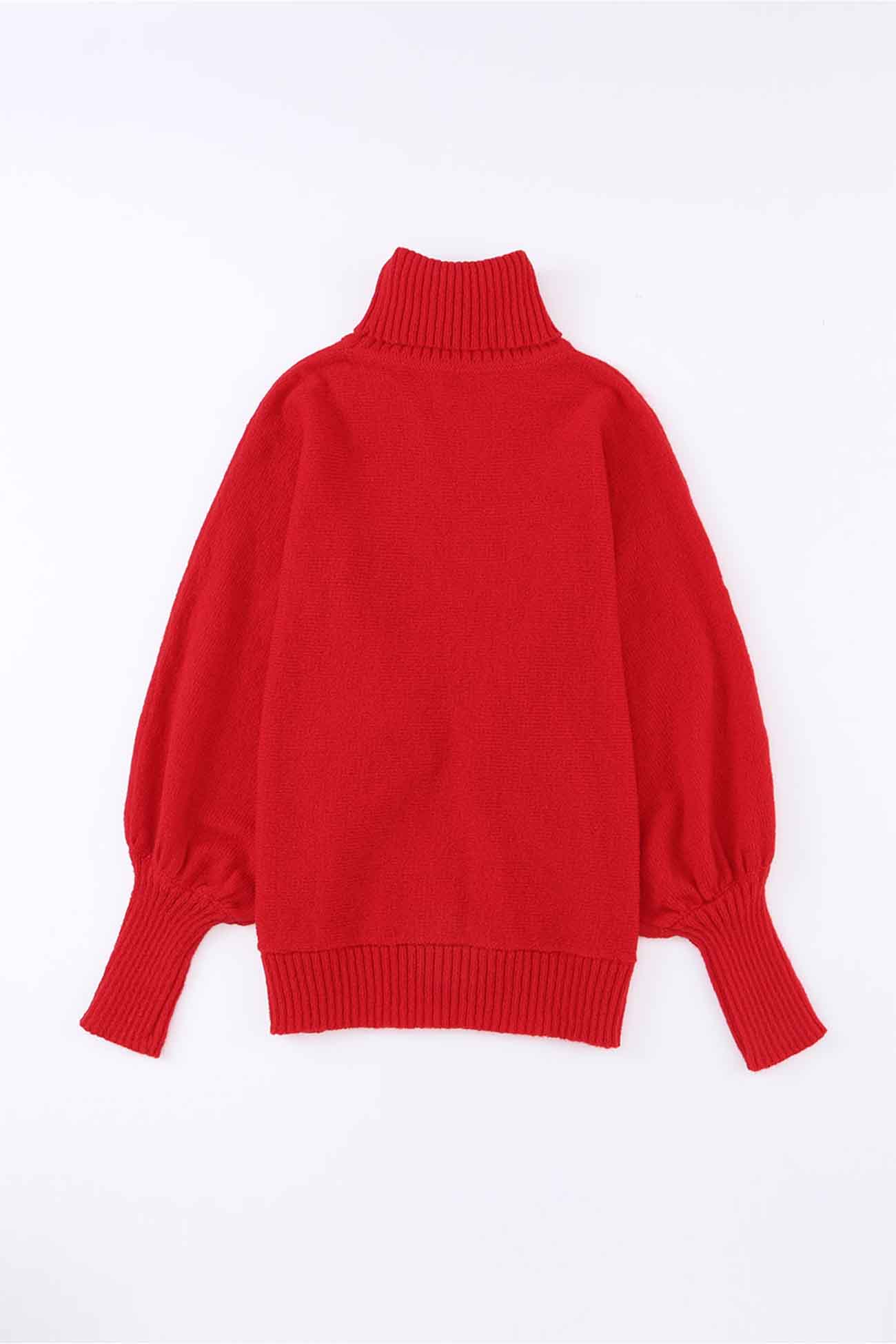 Theresa | Cheerful turtleneck knit sweater with printed sleeves