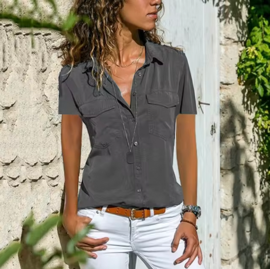 Kara® | Solid Color Short Sleeve Top