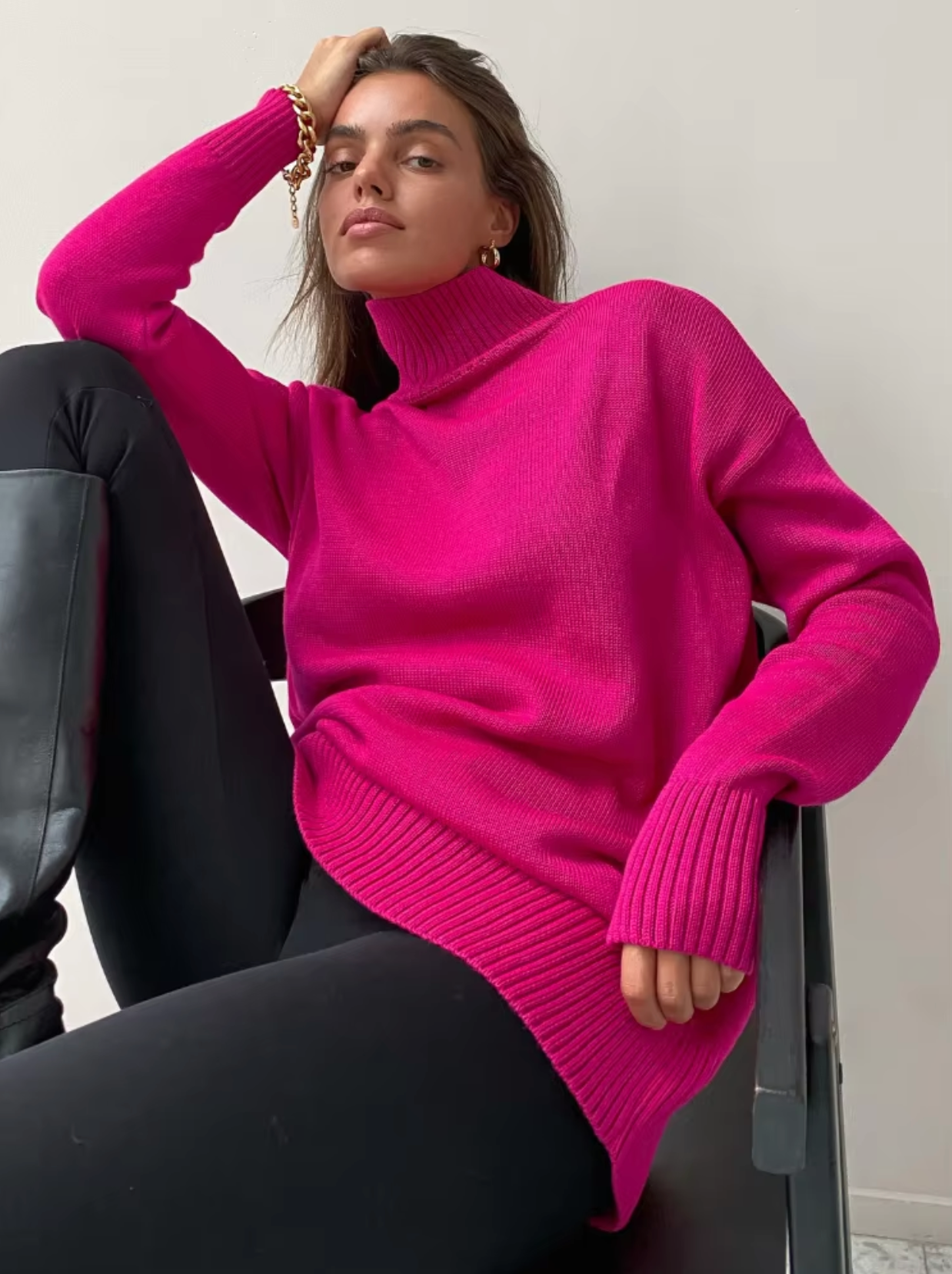 Susana | Oversized loose turtleneck sweater