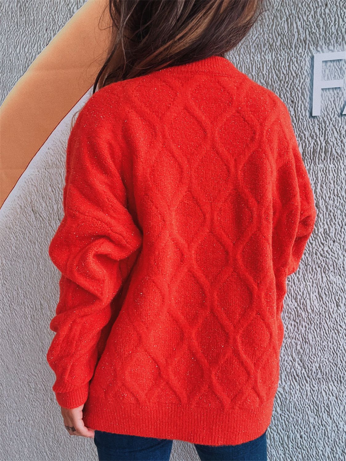 Laura | Diamond sweater with a crew neck and long sleeves