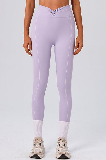 High Waist Twist Front Workout Leggings
