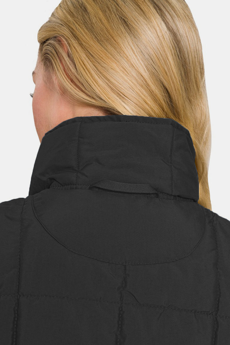 Stefanie | Cropped puffer vest with zip and pockets