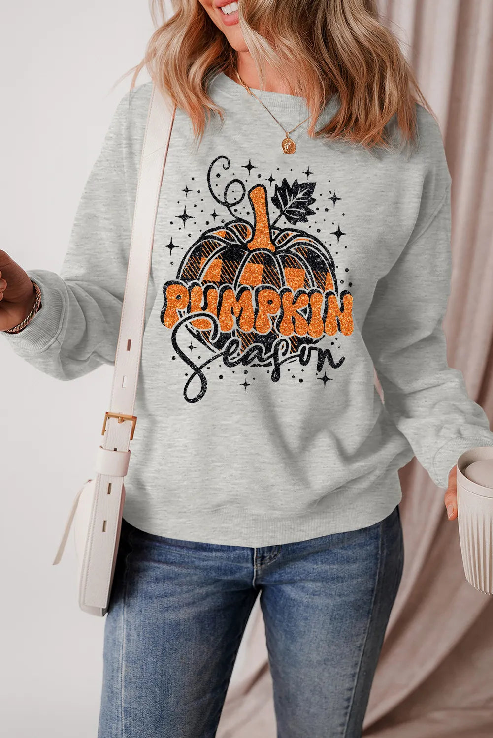 Ilona | Graphic crew neck long sleeve sweatshirt