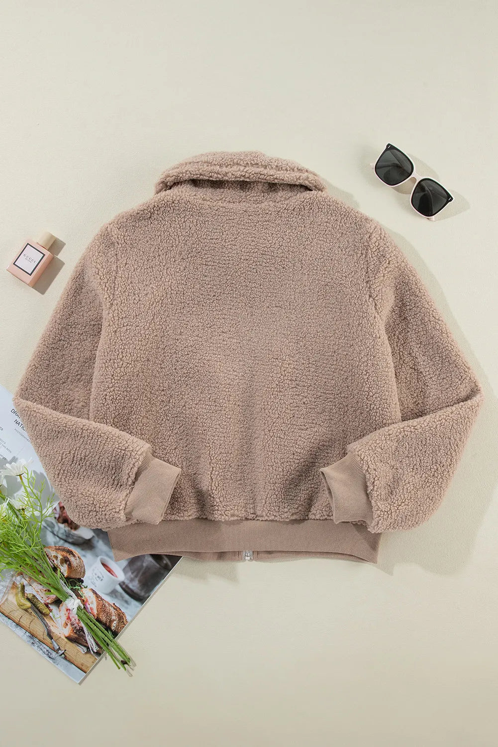 Erika | Long-sleeved plush zip-up jacket