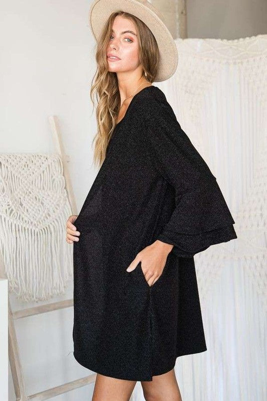 Matilde | Glittery kimono cardigan with bell sleeves