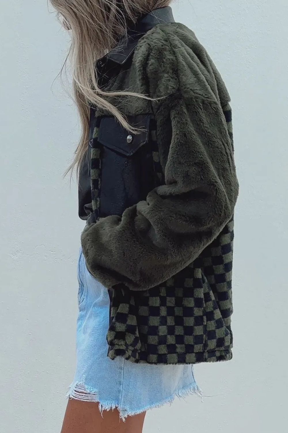 Carla | Jacket with checked collar and pockets