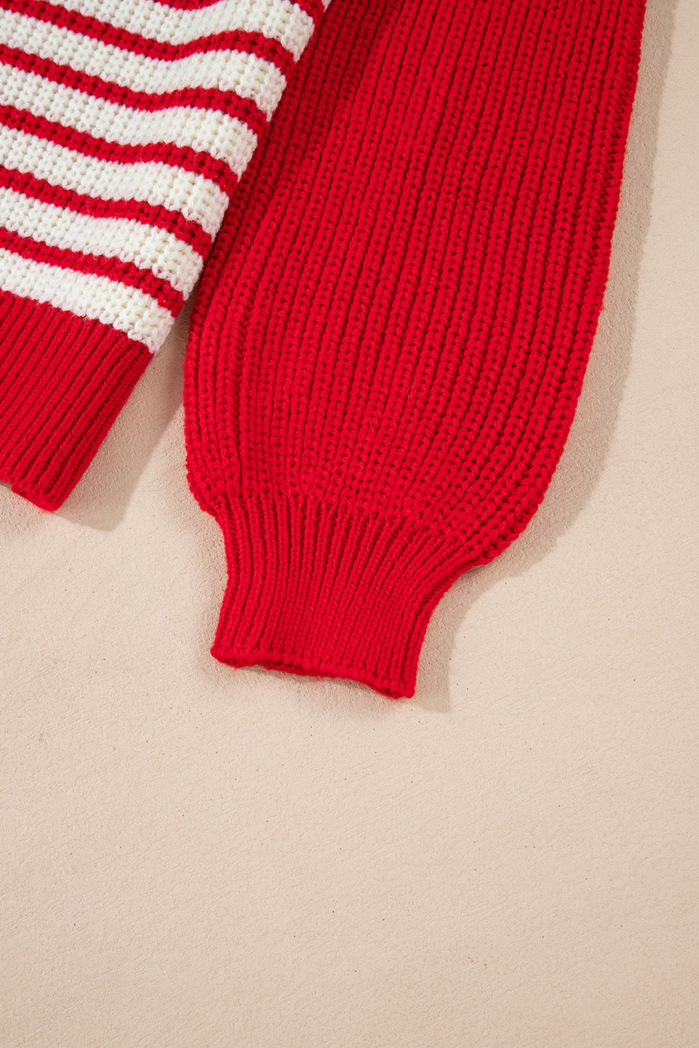 Lorena | Striped long-sleeved sweater with Johnny collar
