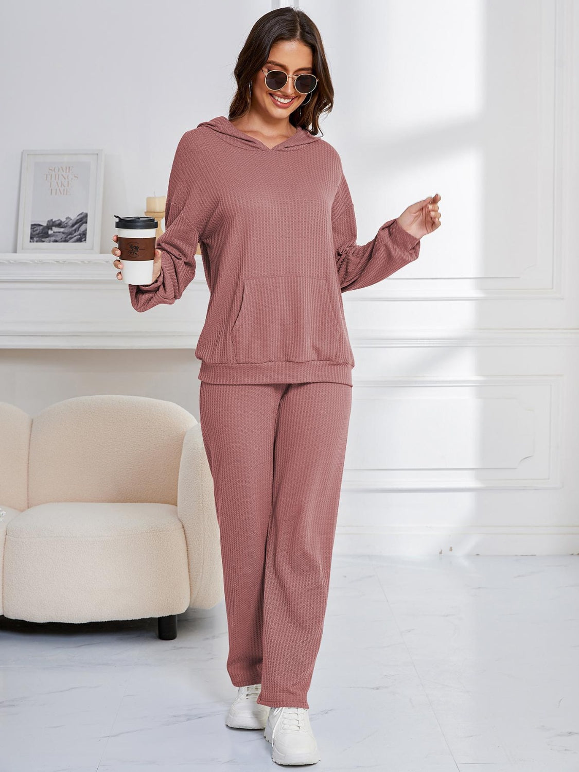 Zahira | Long-sleeved hoodie and drop-shoulder trousers set