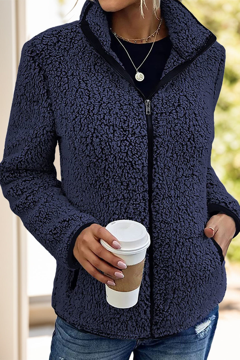Doris | Turtleneck jacket with zip and pockets