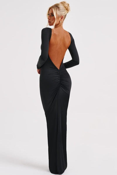 Long Sleeve Backless Bodycon Formal Dress