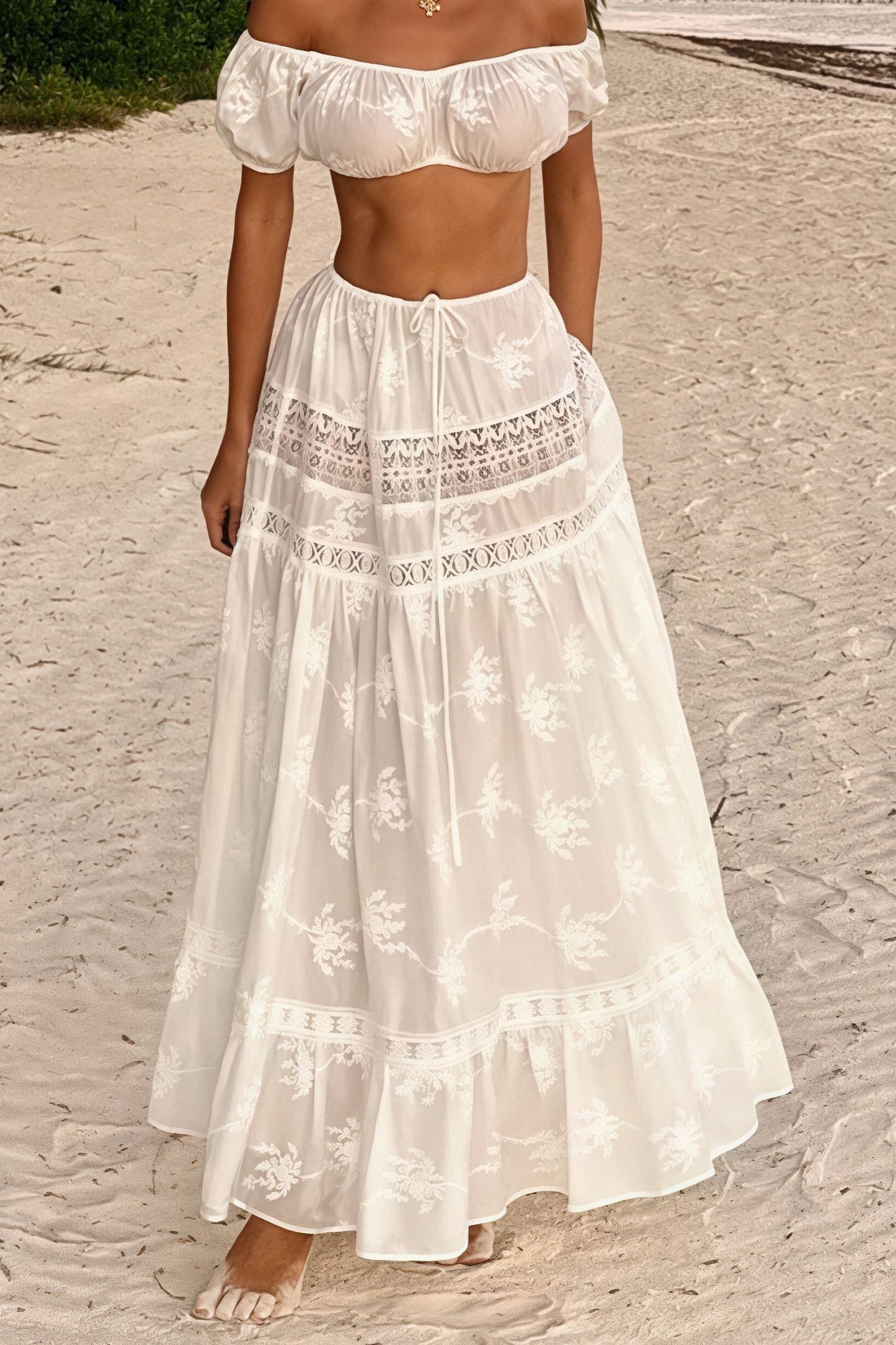 Pure Desire Crop Camisole High - Waist Skirt Set