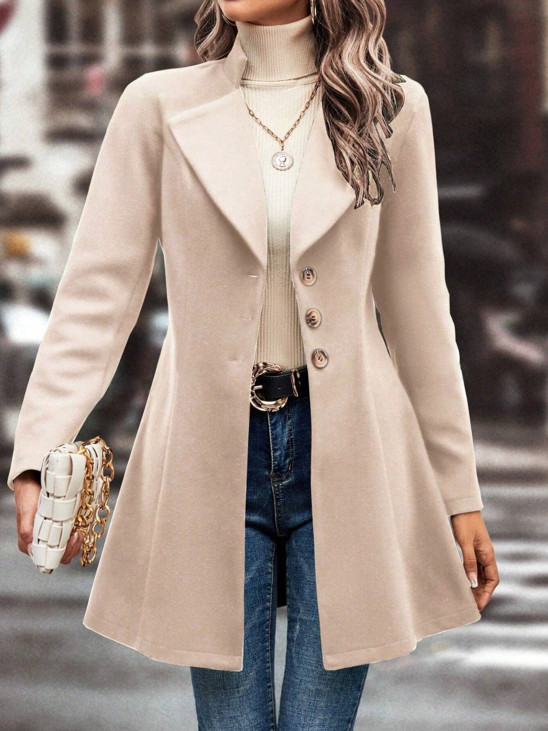 Evelyn | Long-sleeved, long-sleeved collared coat