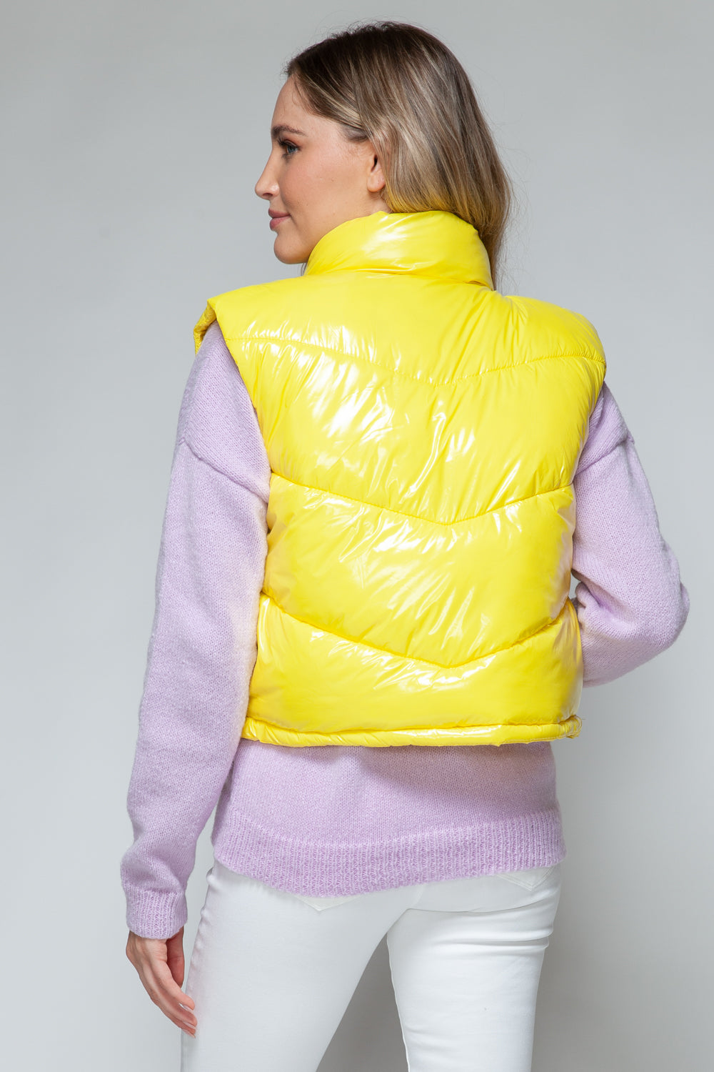 Nerea | Snobish shiny quilted vest with turtleneck and zip
