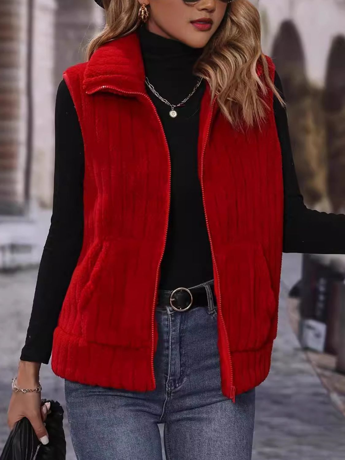 Dayana | Vest coat with zip and pockets