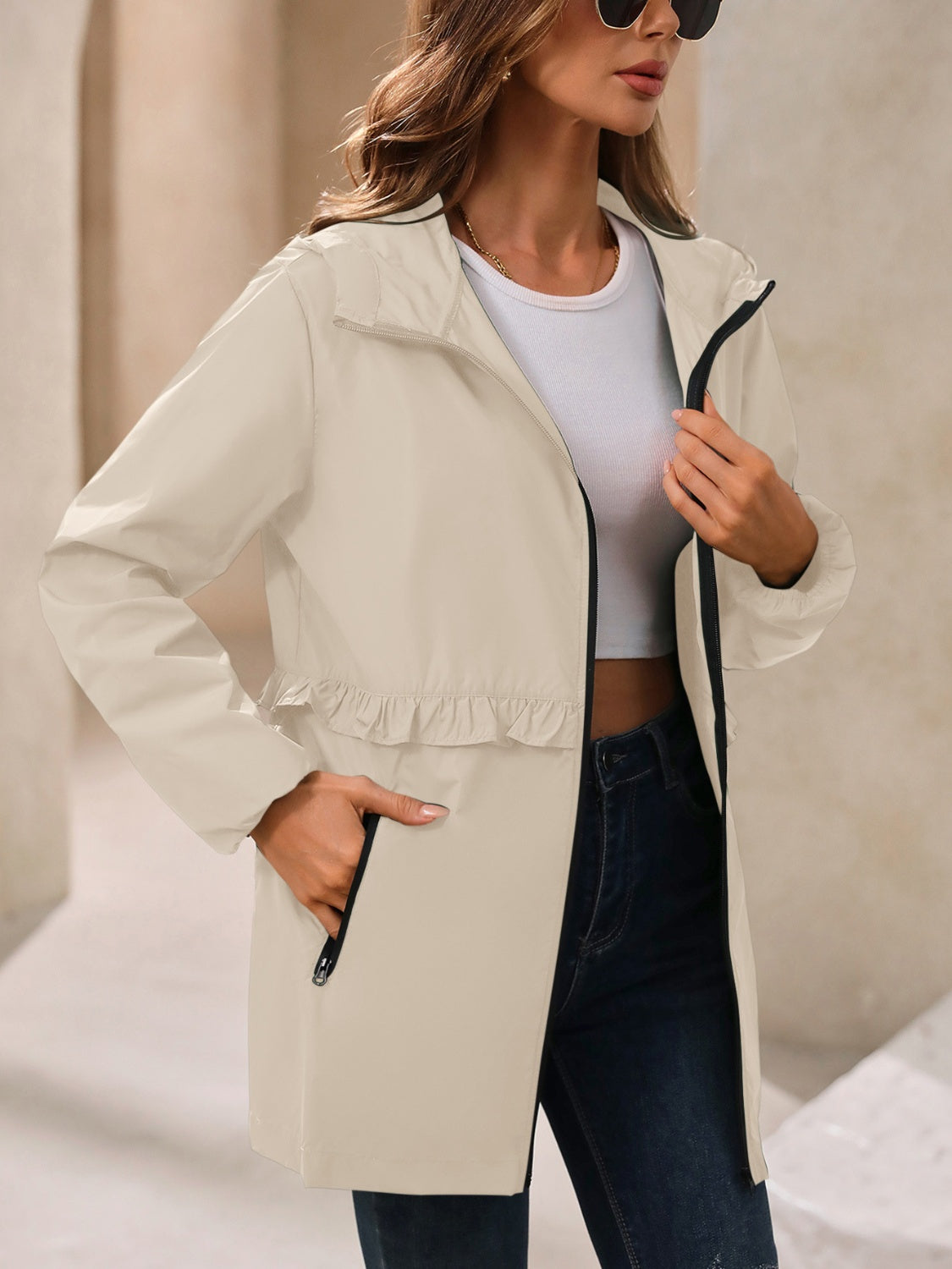 Paulina | Waterproof, long-sleeved outdoor windbreaker with hood