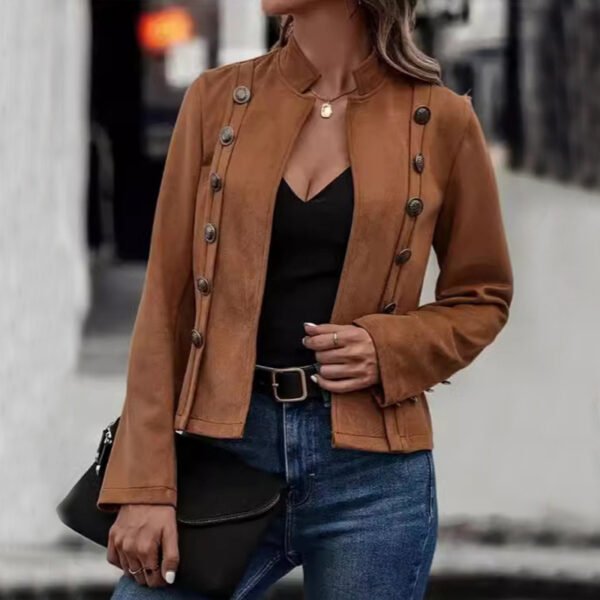 Nadine | Long sleeve suede jacket