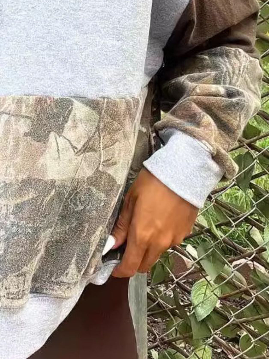Eva | Full size long sleeve drawstring patchwork hoodie
